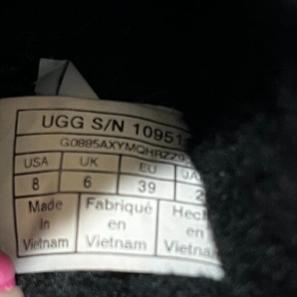 UGG Fluff Yeah Shearling Slingback Slides Black Women's 8 - Picture 11 of 12